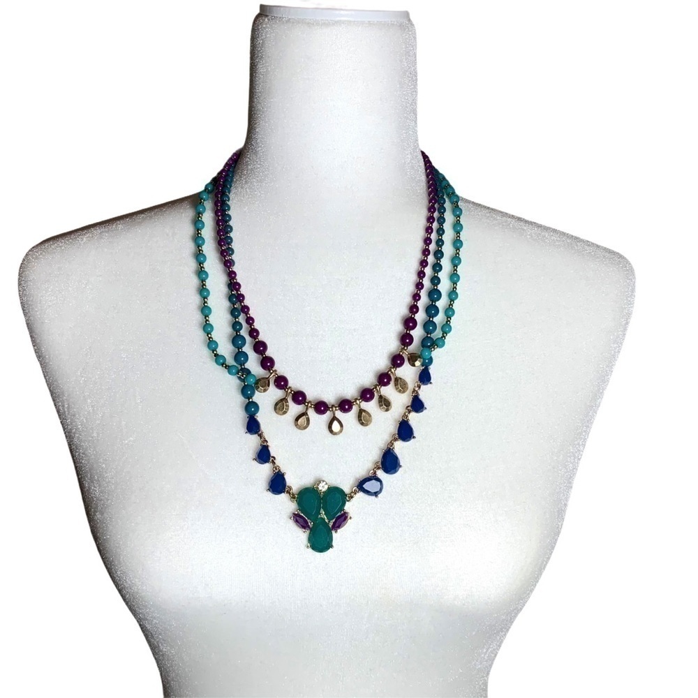 Boho Blue & Purple Necklace & Earring Bundle - Picture 13 of 15